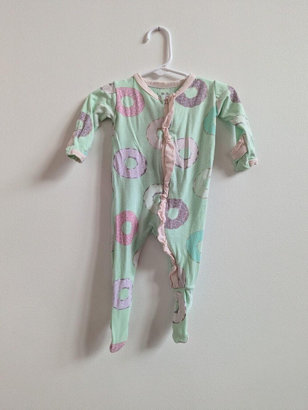 Kickee Pants Sleeper 3-6m Green Donuts Bamboo Soft